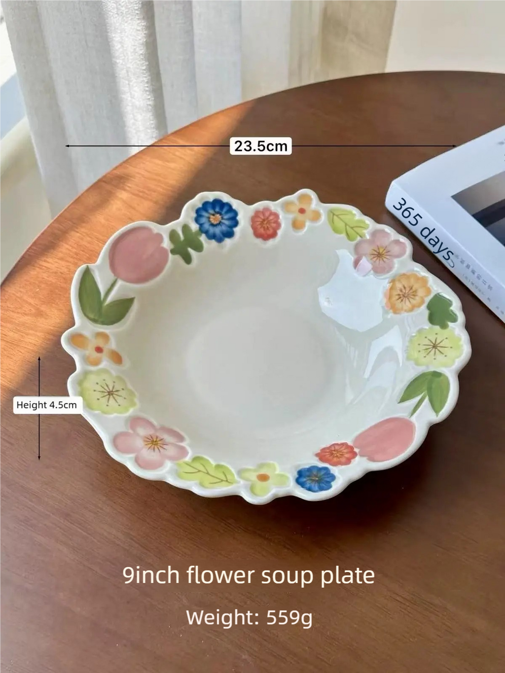 Relief flower dinner plate
