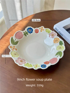 Relief flower dinner plate