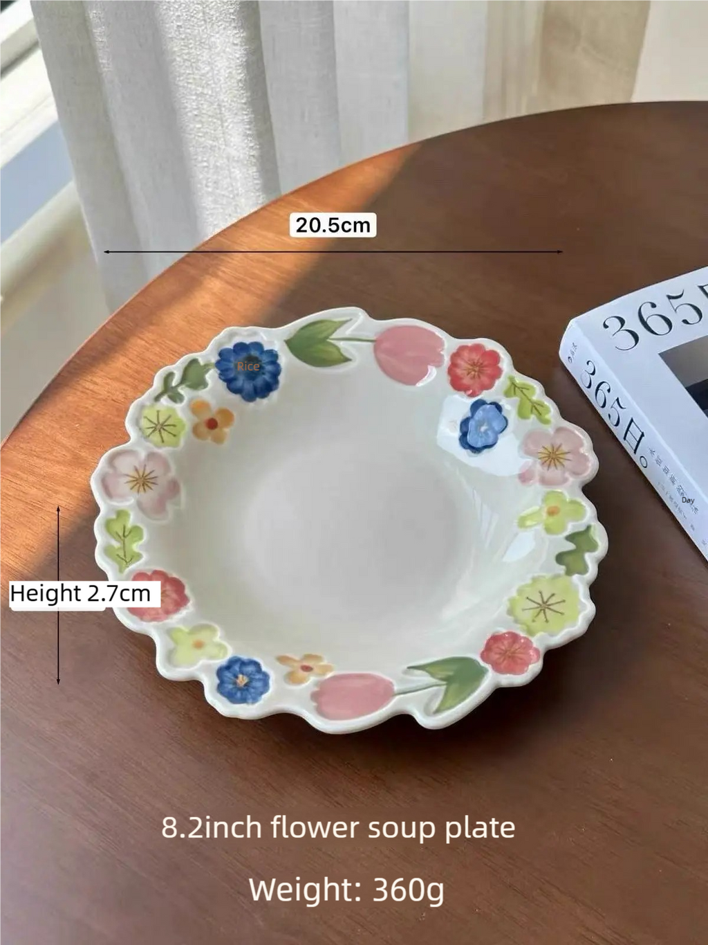 Relief flower dinner plate
