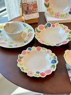 Relief flower dinner plate