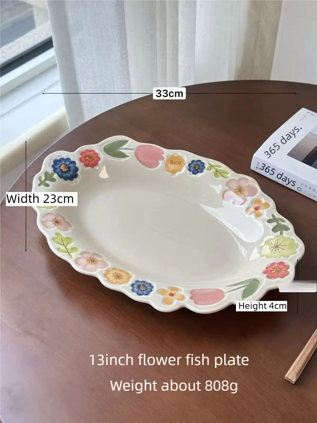 Relief flower dinner plate