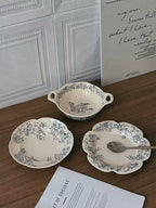 Retro blue patterned plate