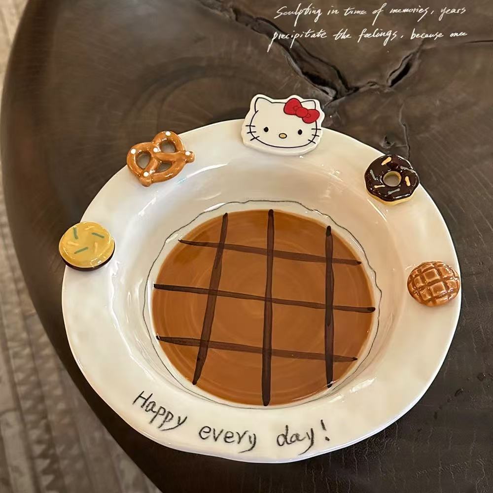 Hellokitty hand-painted ceramic plates