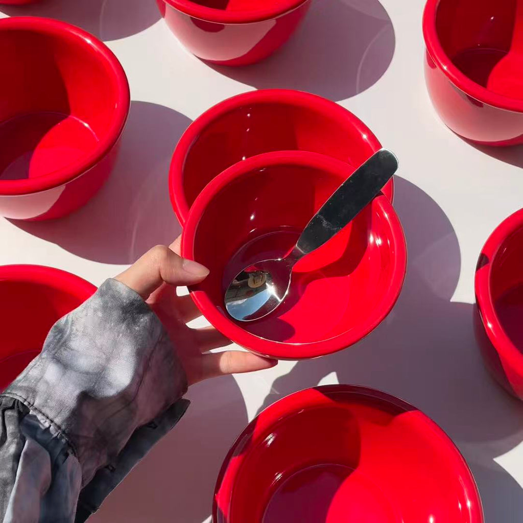 Red deep-mouthed bowl -380/900 ml