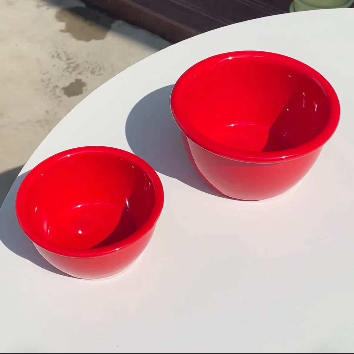 Red deep-mouthed bowl -380/900 ml