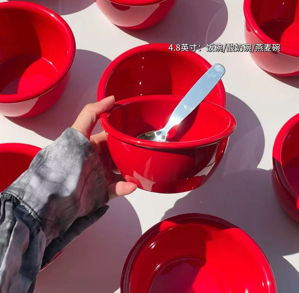 Red deep-mouthed bowl -380/900 ml