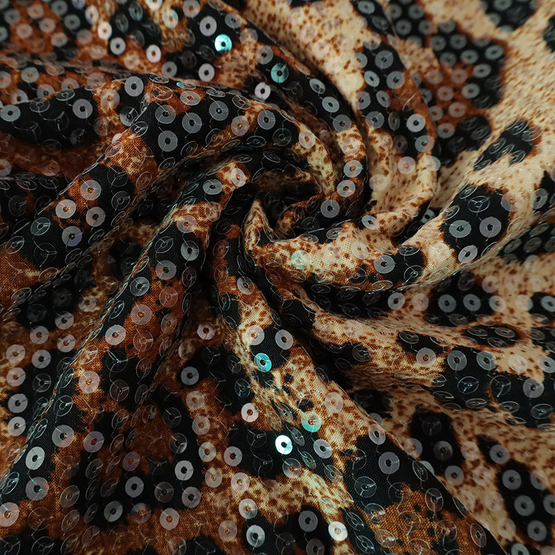 Sequin Leopard Mini Skirt